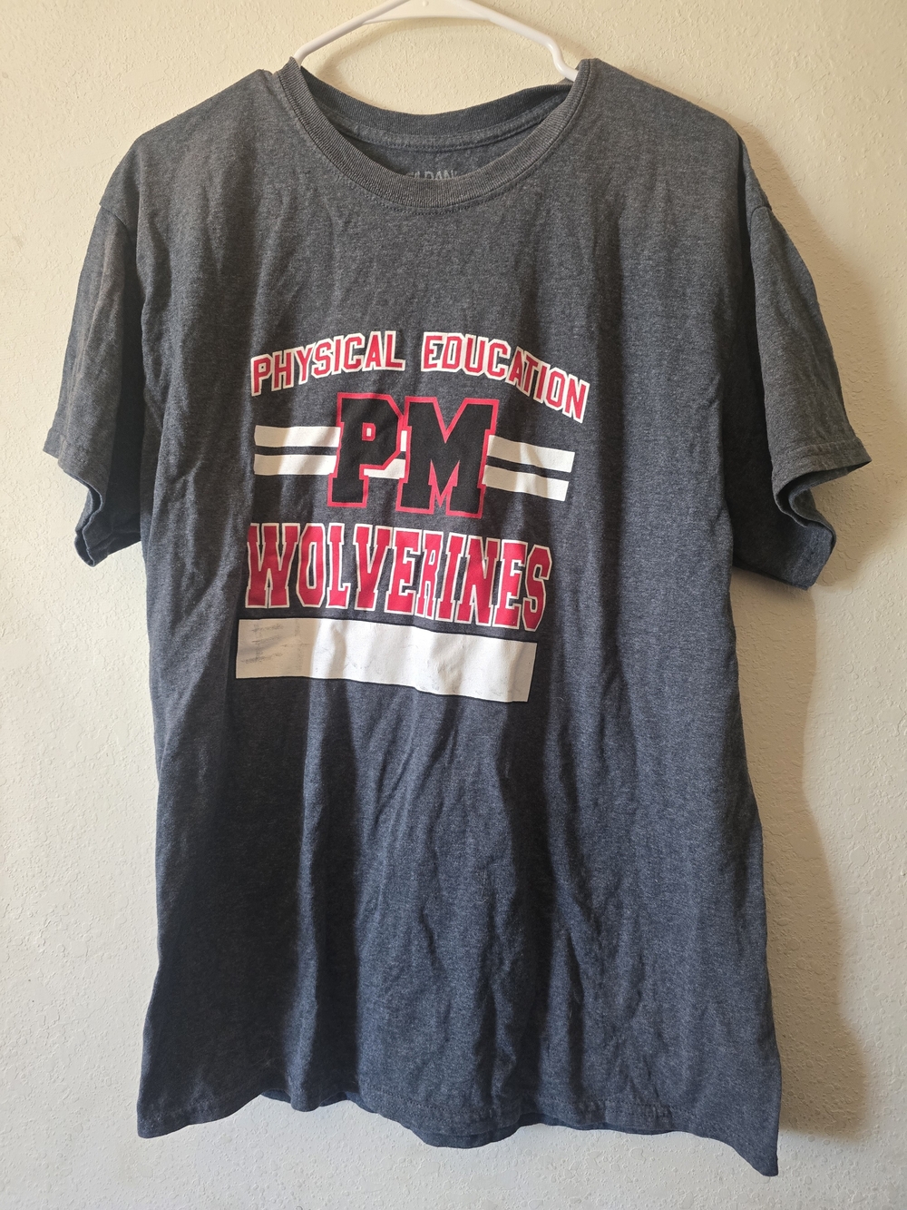 Gildan Charcoal Gray PM Wolverines Physical Education Tee